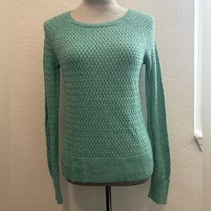 American Eagle Mint Green Knit Sweater Small Back Zipper Detail Size S